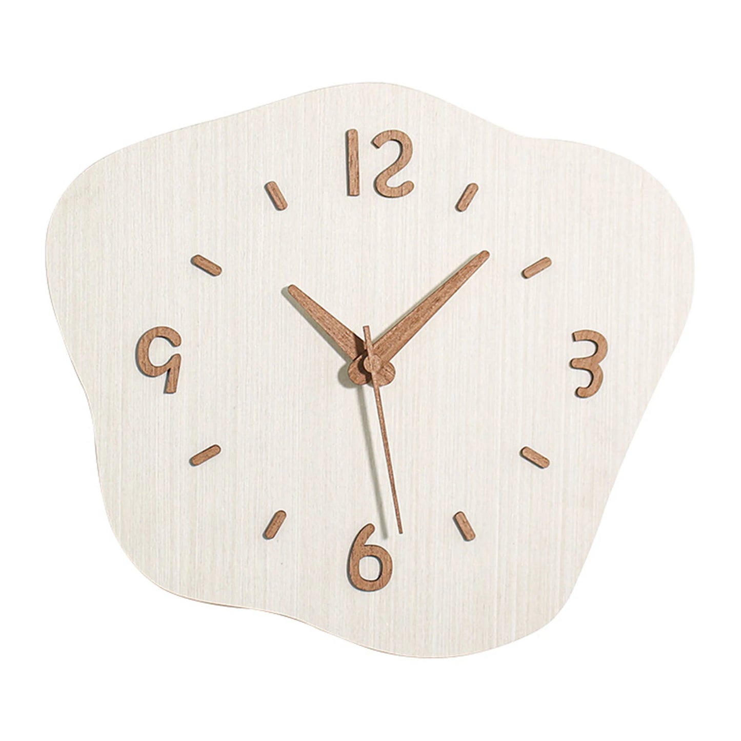 Modern Decorative Wood Wall Clock High Precise Cloud Shaped Battery Powered Non-Ticking Silent Wall Clock