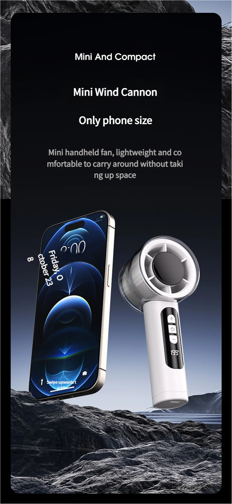 MEET SUN 199 Speed High-speed Handheld Electric Fan with USB Mini Portable Charging Small Fan Desktop Small Electric Fan