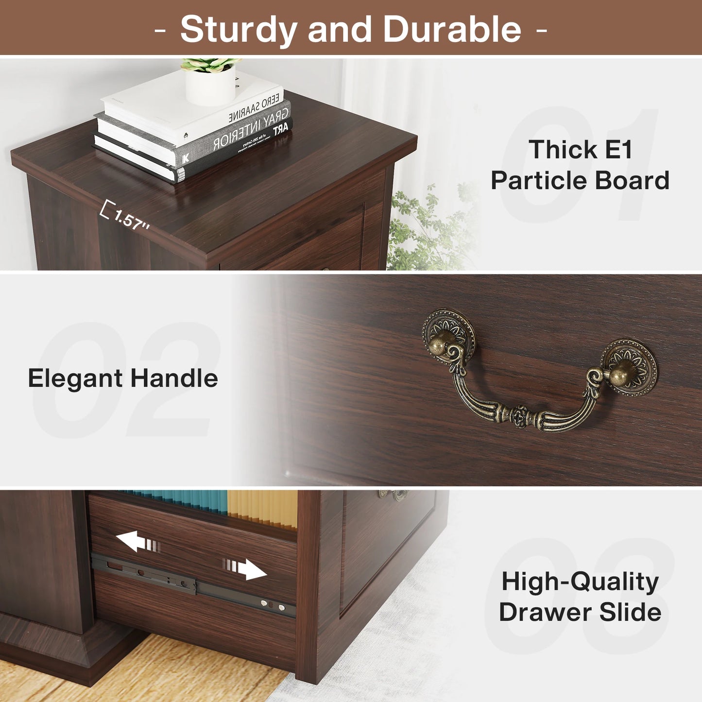 Tribesigns 4-Drawer File Cabinet Filing Cabinet, Vertical File Cabinet Home Office Wood Filing Cabinet for A4 /Letter Size