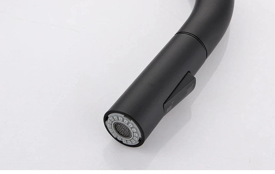 304 brushed kitchen faucet, black surface faucet, kitchen sink faucet, pull-out kitchen faucet, single hole faucet