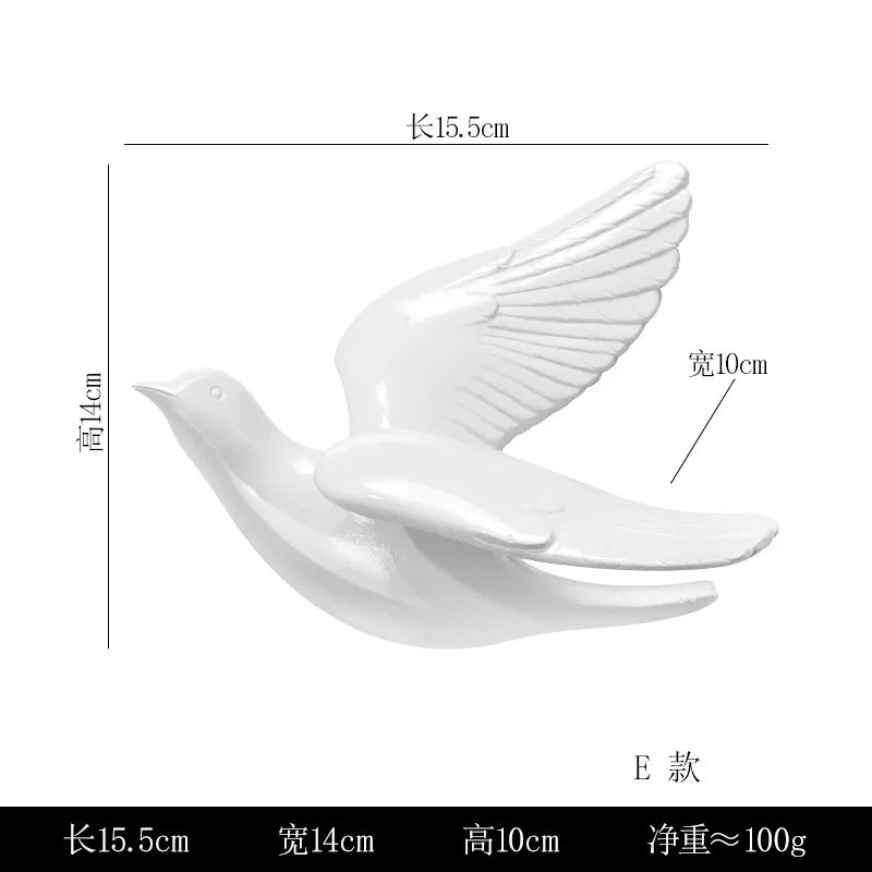 Bird Wall Hanging European Three-dimensional Creative Living Room Entrance Background Wall Decoration Wall Hanging