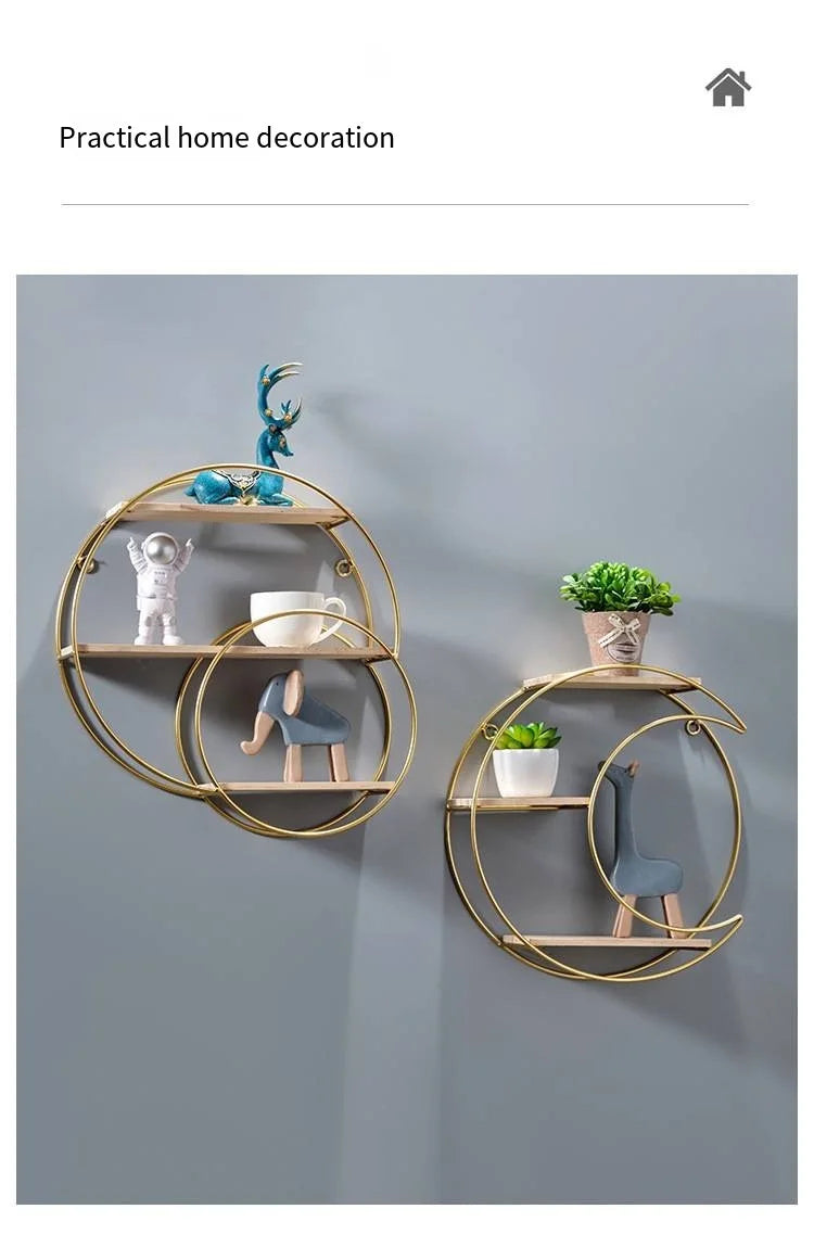 Nordic style creative restaurant wall decoration living room wall storage milk tea shop wall shelf