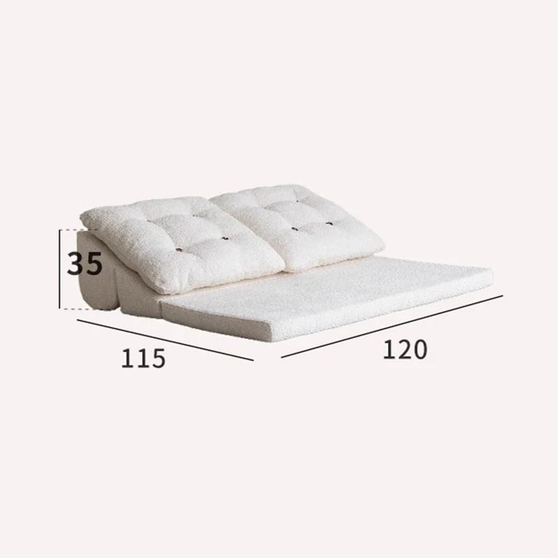 Minimalist White Fabric Living Room Sofa, Super Soft and Comfortable Tatami Module Lazy Sofa, Warm Home Furniture Salon FYLS