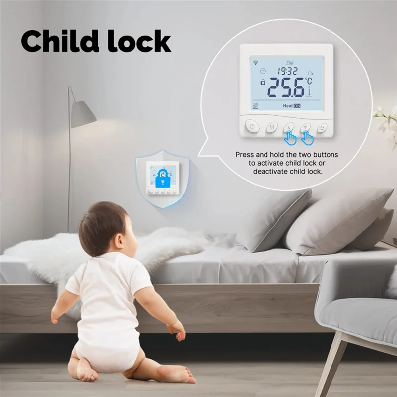 ELECT-Wifi Thermostat Room Temperature Controller Floor Heating Gas App Control Work With Home