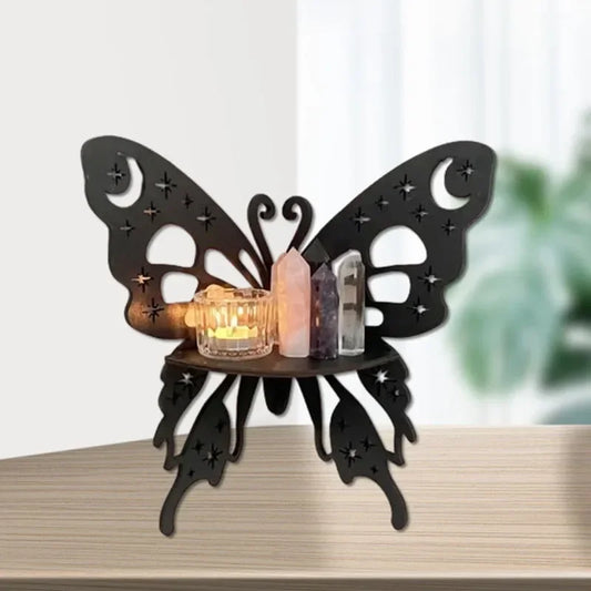 Wall Ornaments Hanging Shelf Butterfly Corner Rack Household Decorations Wooden Handicrafts Gifts Bedroom Bathroom Kitchen Shelf