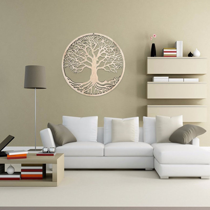 Tree of Life Wooden Wall Art Decor Hanging  Crafts Hollow Ornament for Home Bedroom Living Room Decoration Housewarming A0KE