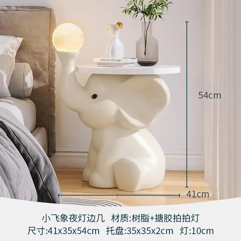 Creative Elephant Statue Side Table, living room Small Coffee Table, Bedroom Bedside Table, Cute Home Decor Furniture, Modern