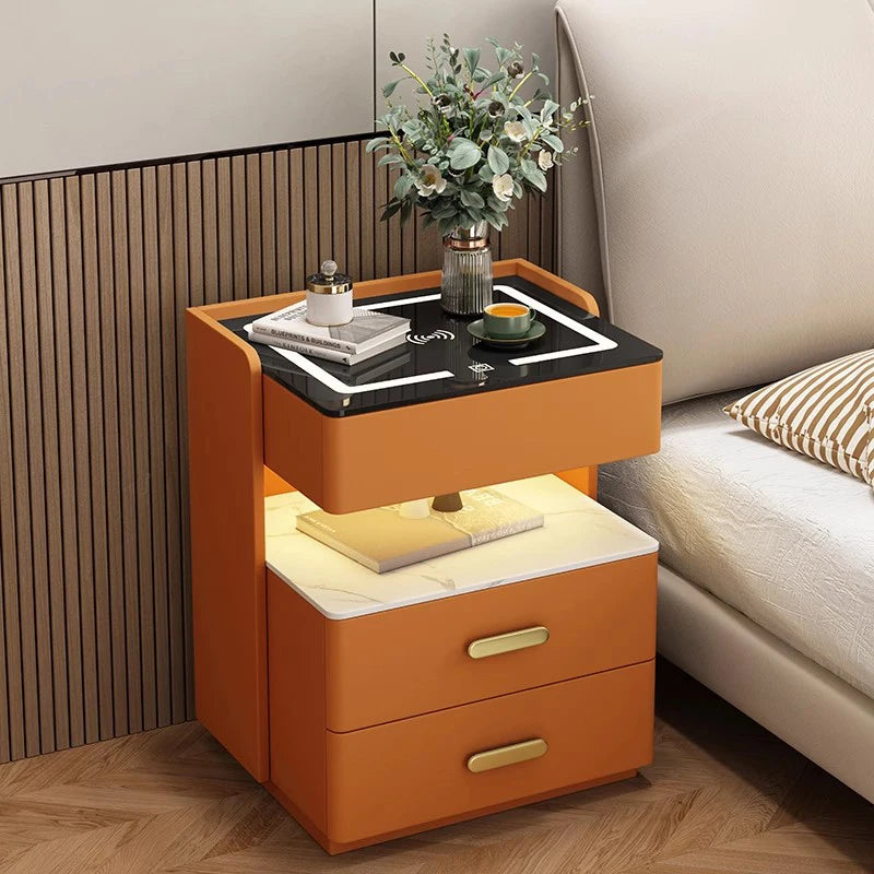 Unique Trendy Bedside Table Nordic Storage Simple Organizer Smart Cheap Bedroom Luxury Console Mesa De Cabeceira Hotel Furniture
