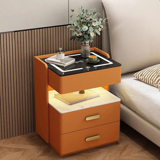 Unique Trendy Bedside Table Nordic Storage Simple Organizer Smart Cheap Bedroom Luxury Console Mesa De Cabeceira Hotel Furniture
