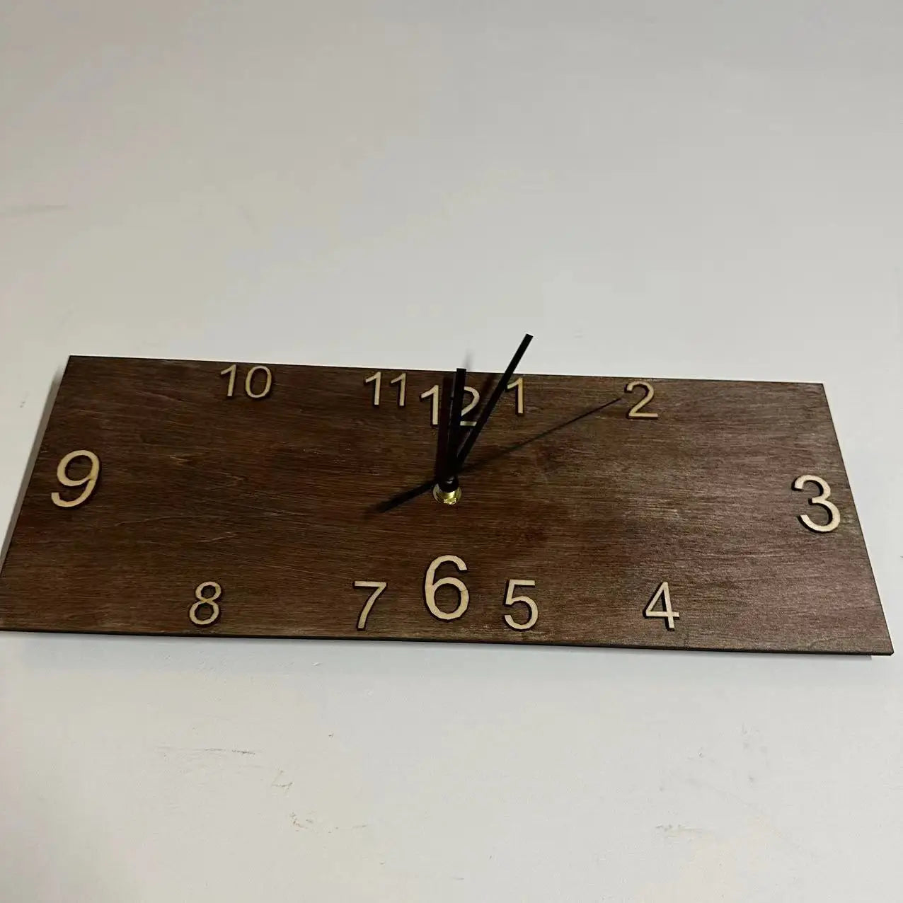 Retro Rectangular Wooden Wall Clock CreativeHome Living Room Office Decoration Wall Hanging Watch Quartz Clock