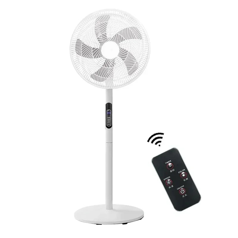 16-inch Household Powerful Vertical Stand Floor Fan with Remote Control, Oscillation, Timer – 220V Electric Home Appliance