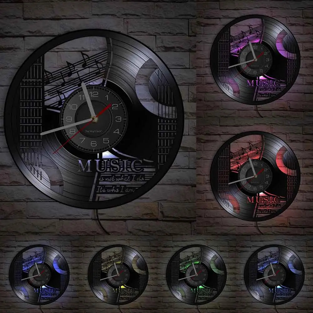 Guitar and Drum Kits Wall Clock Guitar Player Music Vinyl Record Clock Rock Music Instrument Guitar Wall Art Rock n Rock Gift