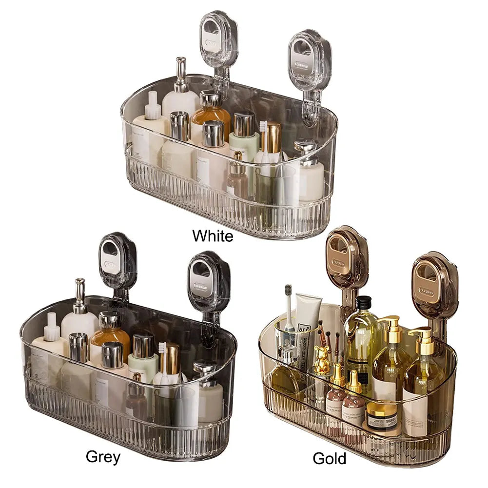 No-Drill Bathroom Suction Storage Box Large Capacity & Strong Load-Bearing Hanging Shower Shelf Shower Caddy for Bathroom