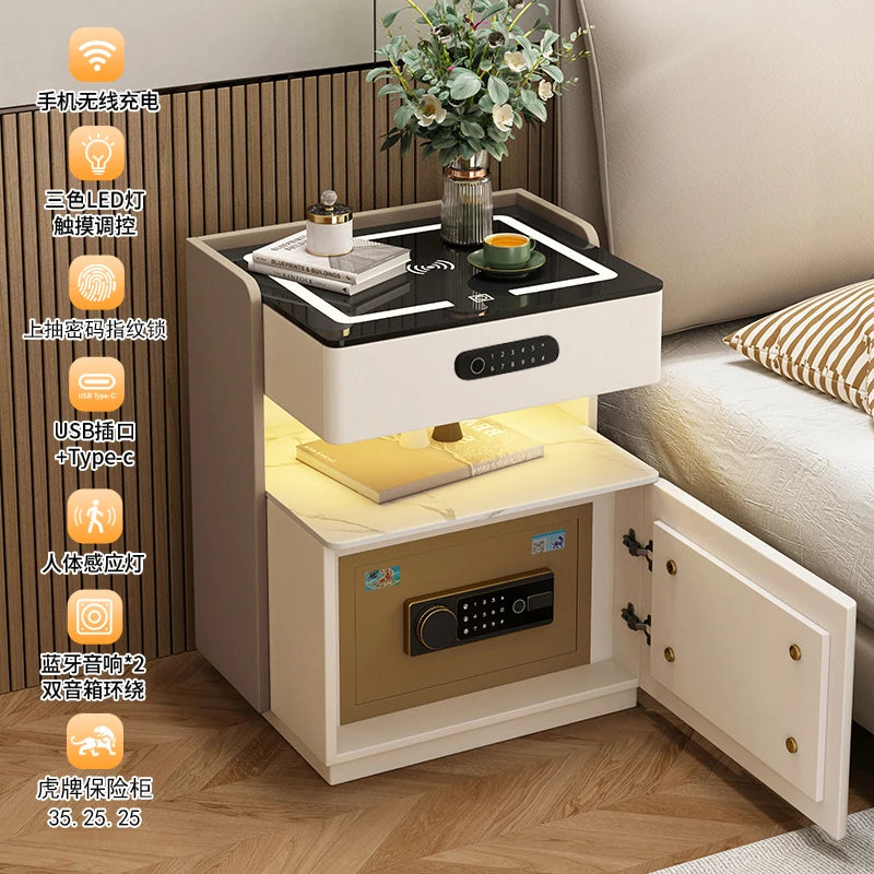 Unique Trendy Bedside Table Nordic Storage Simple Organizer Smart Cheap Bedroom Luxury Console Mesa De Cabeceira Hotel Furniture