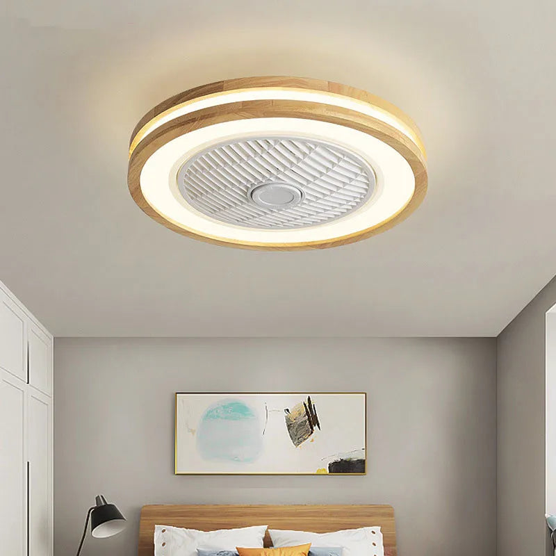 Wooden Ceiling fan with light and remote control home appliance cooling ceiling fan Bedroom Living Room smart ceiling fan light