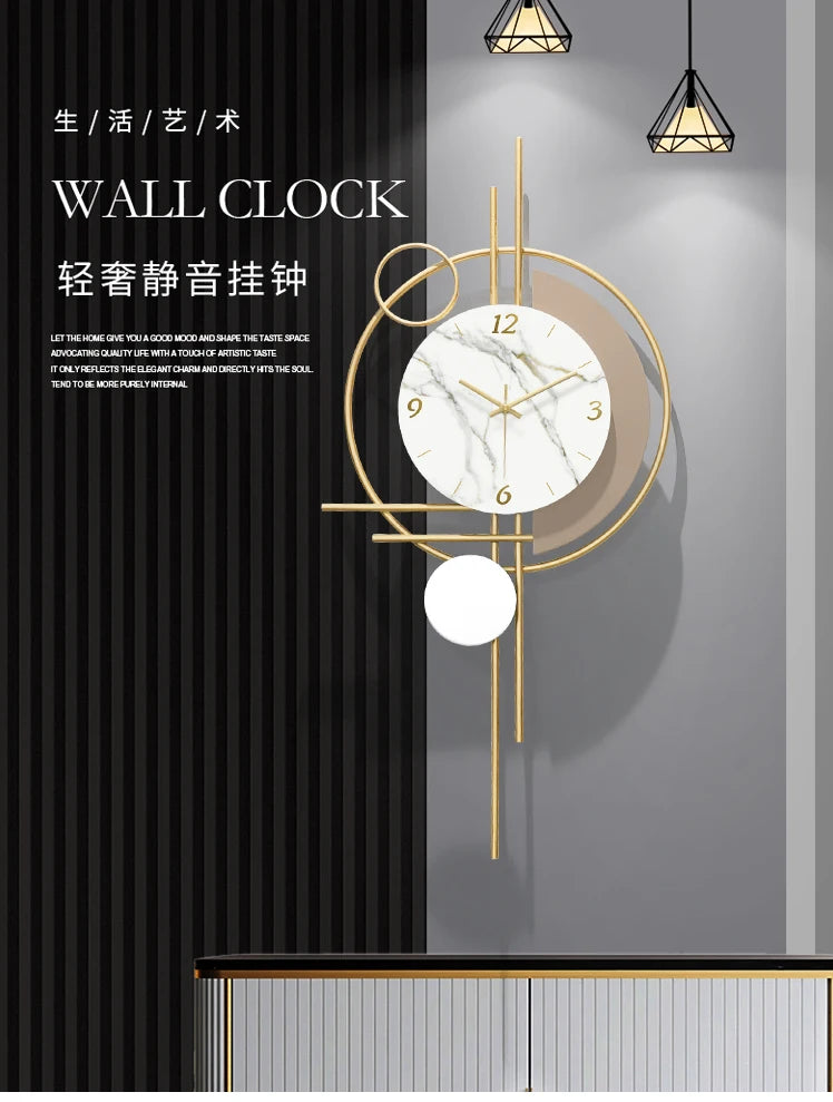 Unique Fancy Wall Clock Chic Aesthetic Interior Design Wall Clock Luxury Modern Reloj De Pared Para Salon Home Decoration