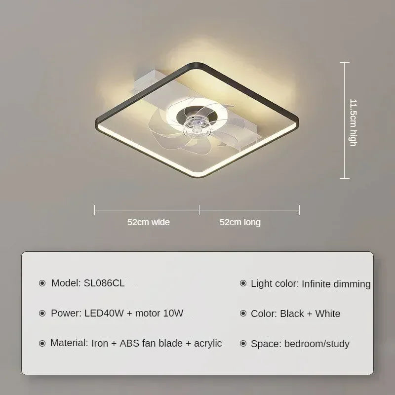 New Home with Remote Control Living Room Fan Light Ceiling Lamp Simple Modern Creative Study Bedroom Fan Lamps and Lanterns