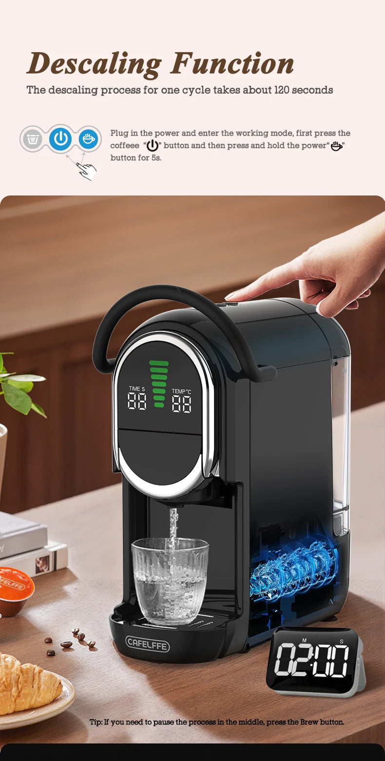 CAFELFFE 4in1 Capsule Coffee Machine Hot/Cold Multiple Espresso Cafetera Cappuccino Coffee Maker Dolce Gusto Nespresso Powder 19