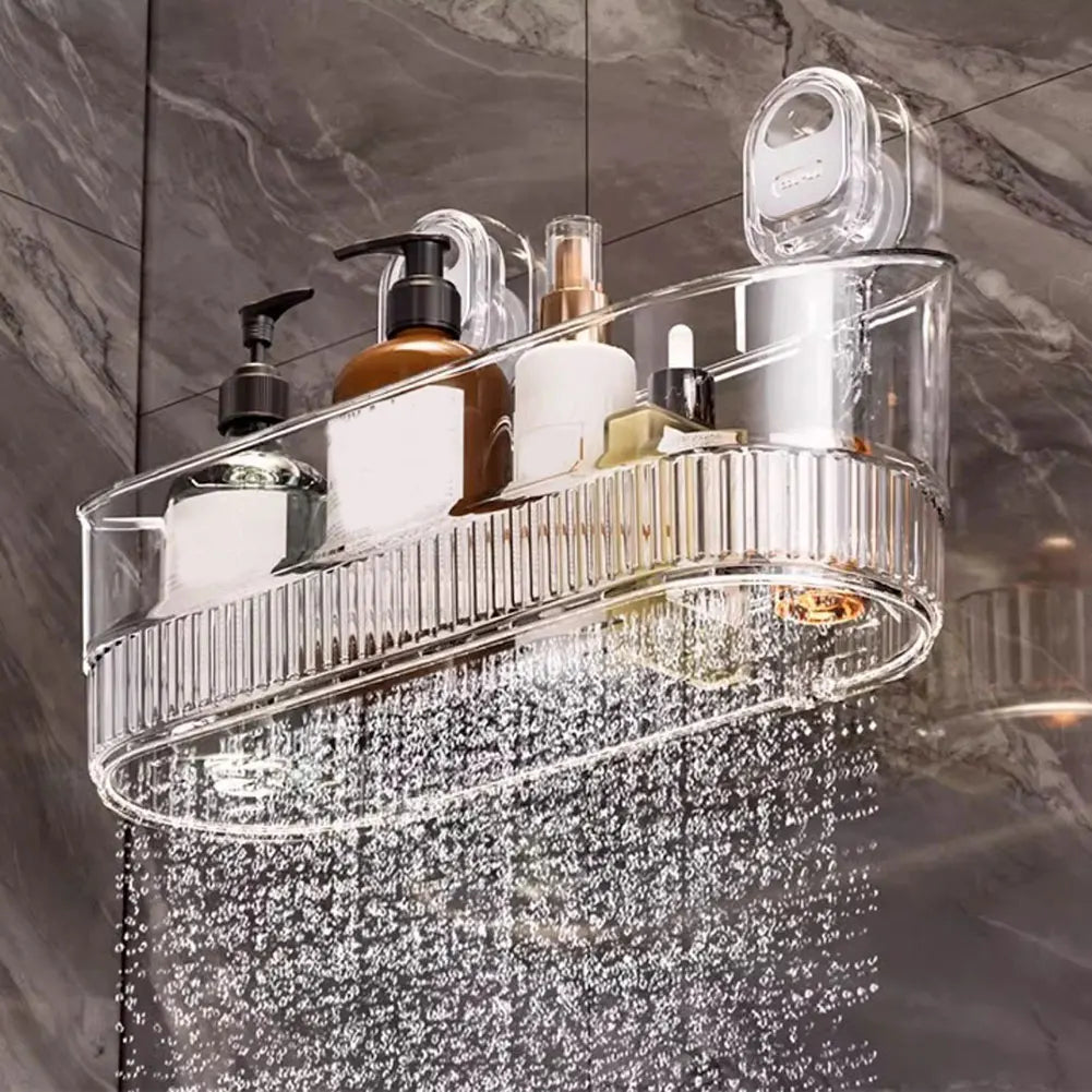 No-Drill Bathroom Suction Storage Box Large Capacity & Strong Load-Bearing Hanging Shower Shelf Shower Caddy for Bathroom