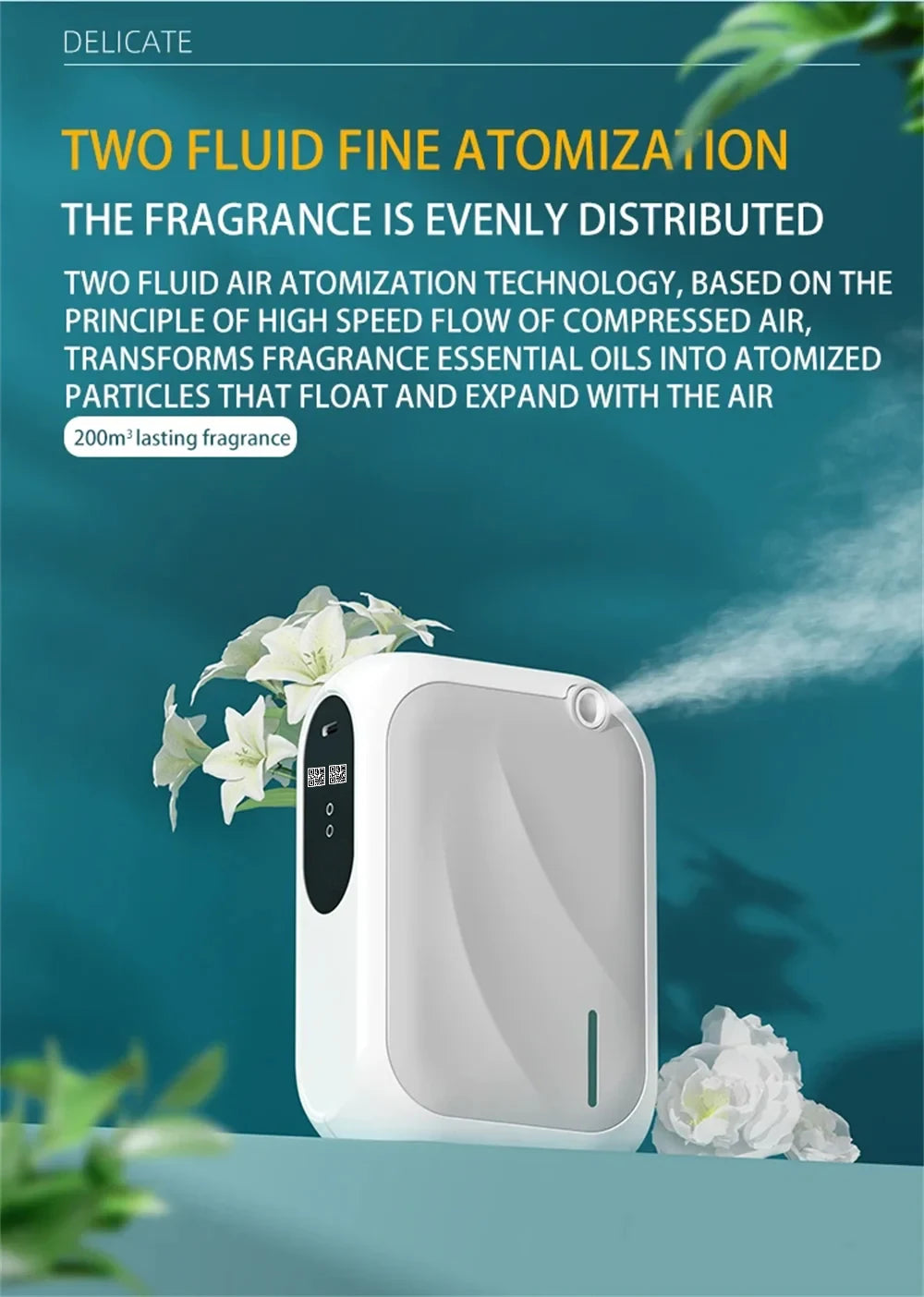Aroma Diffuser Scent Machine Coverage 200m³ Bluetooth APP Control Fragrance Diffuser Smell Distributor For Home Fragrance Smell