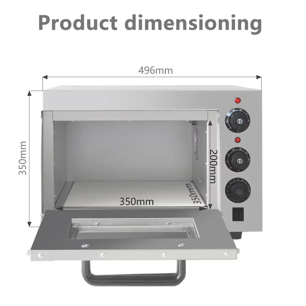 XEOLEO 13' Electric Pizza Oven 2500W Toaster Baker Oven Single Heighten Layer Baking Machine Commercial Baking Oven With Stone