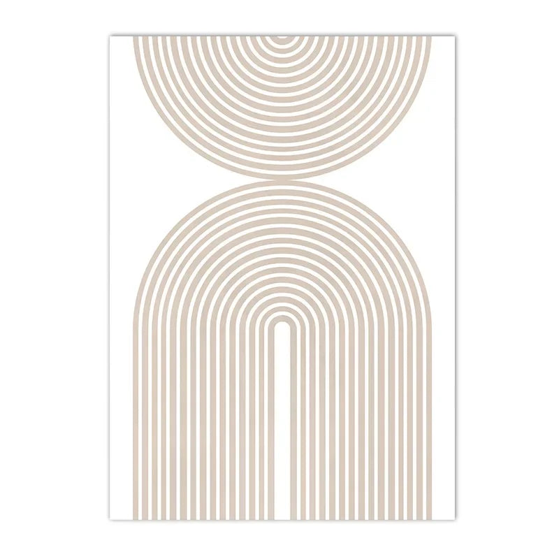 Modern Minimalist Wall Art Geometric Beige Boho Line Canvas Painting Bohemian Poster Prints Pictures Bedroom Living Room Decor