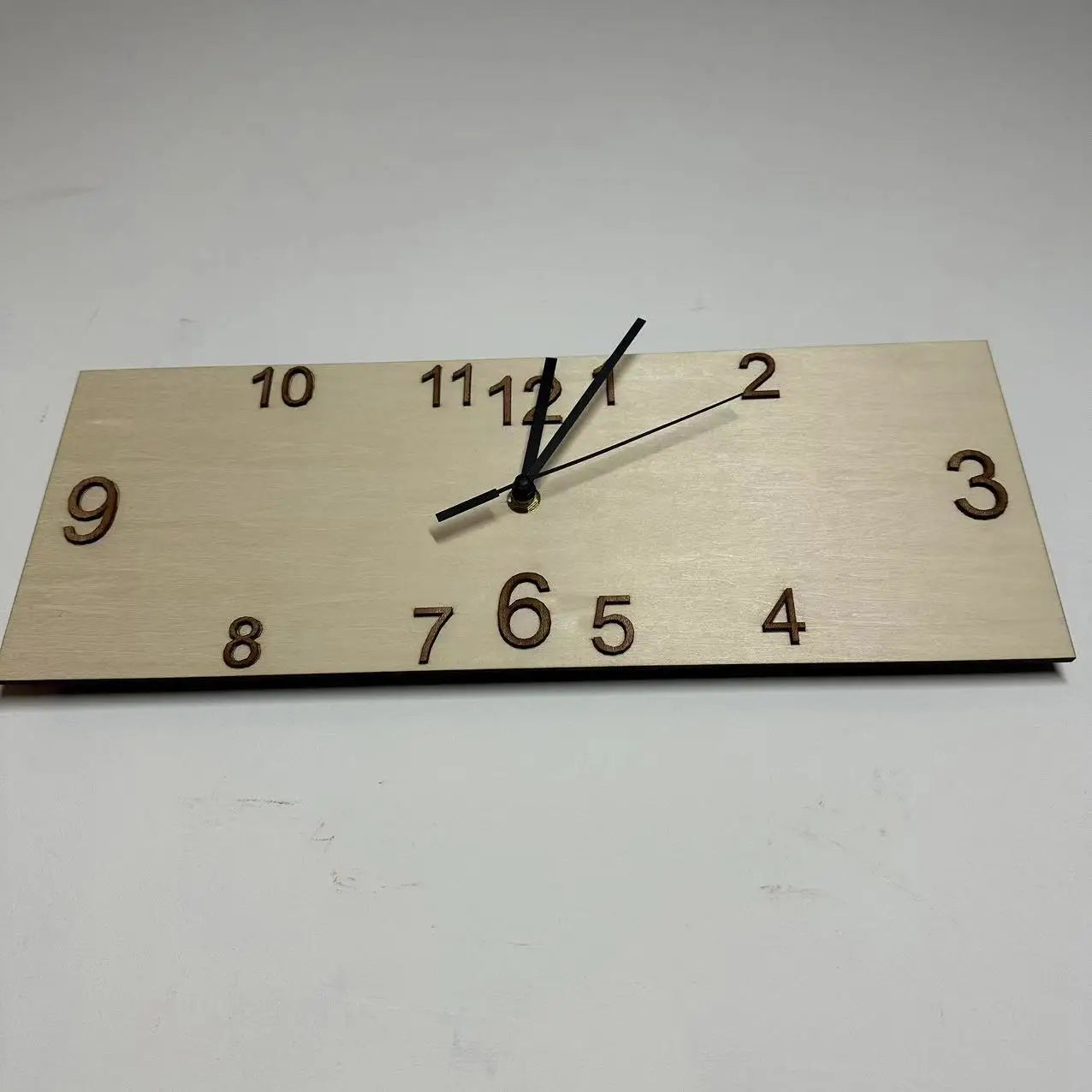Retro Rectangular Wooden Wall Clock CreativeHome Living Room Office Decoration Wall Hanging Watch Quartz Clock