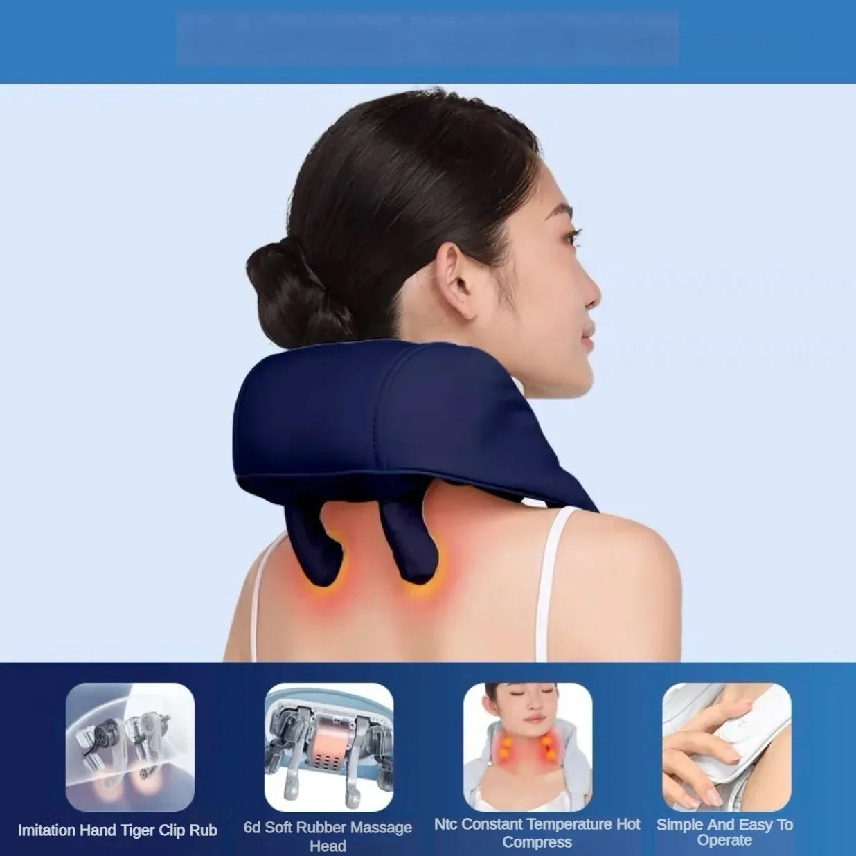 Xiaomi Miaojie R3 Kneading Shiatsu Massage Shawl Neck Chiropractic Massager for Home Shoulder Pain Relief Heating Pillow Massage