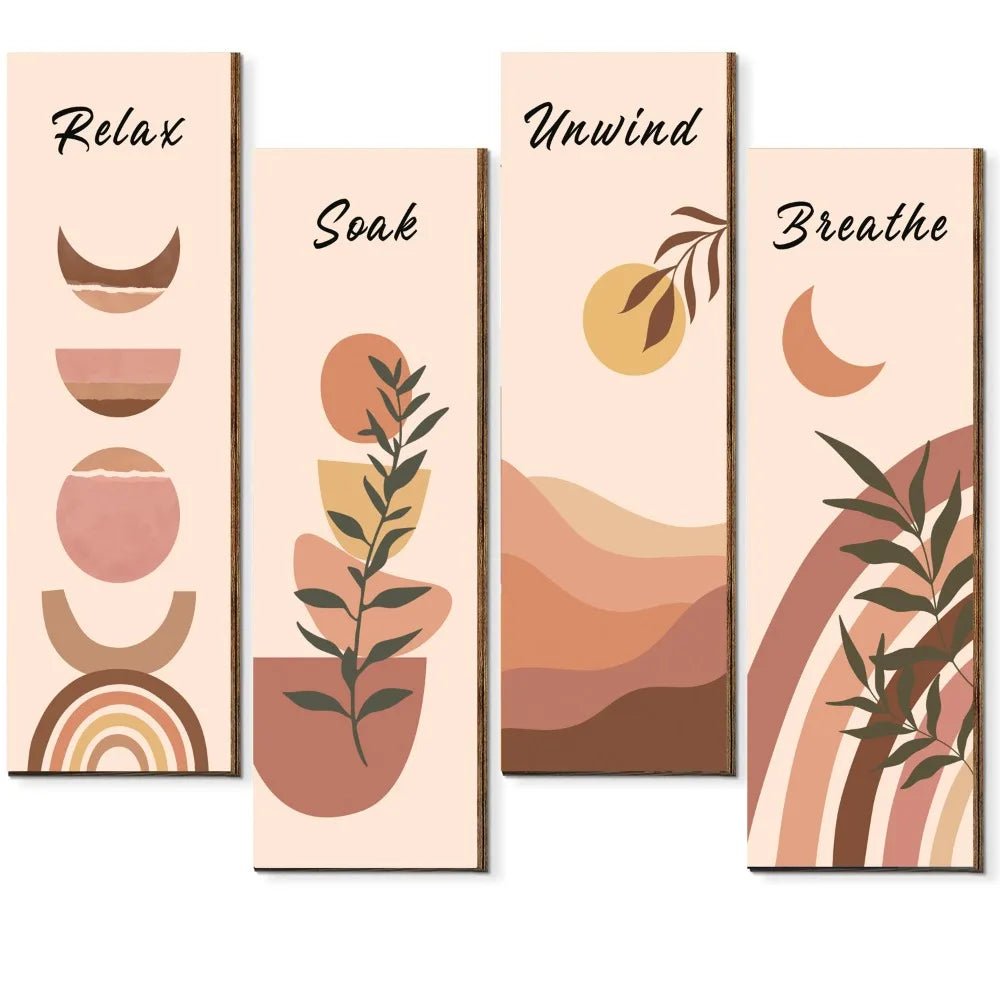 Inspirational Quotes Bohemian Abstract Hanging Sign Wall-mounting Artistic Wooden Wall Hanging Plate Handmade Decorative Panel