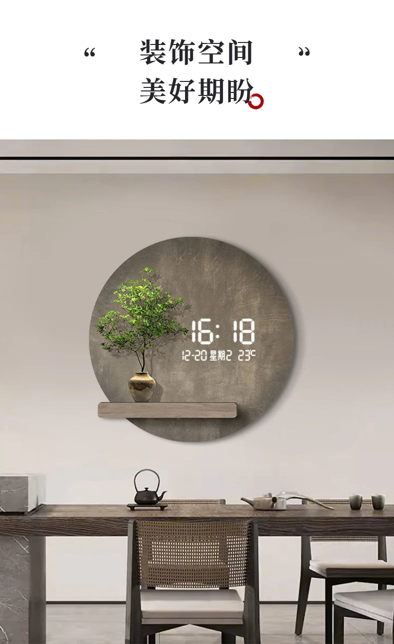 Digital Art Mural Wall Clocks Luxury Mechanism Alarm Korean Kitchen Wooden Wall Watch Reloj De Pared Living Room Decoration