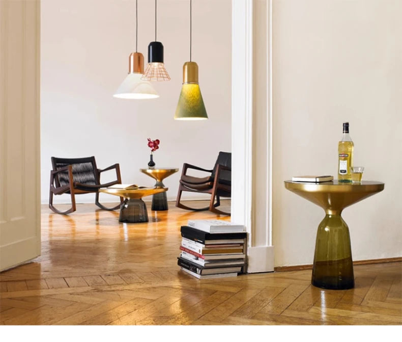 German Design Living Room Bedside Table, Sofa Side Table, Coffee Table, Indoor Round Glass, Nordic Light Luxury Coffee Table