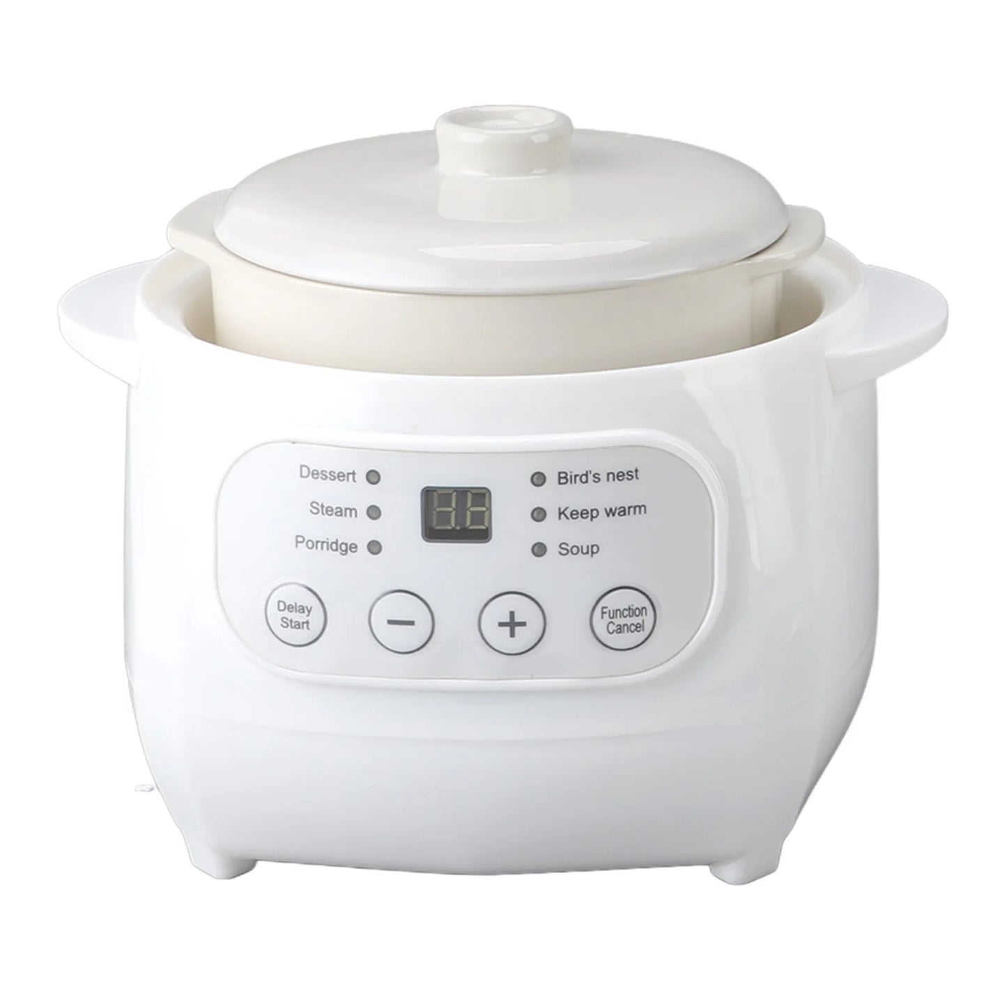 Electric Porridge Soup Pot 200W Mini Ceramic Stew Cooker 1L Capacity Electric Slow Cooker Porridge Soup Pot Automatic Power Off