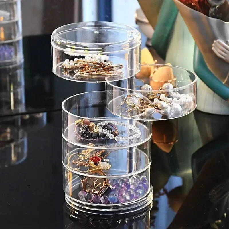 Jewelry Storage Box Multilayer Organizer Storage Rack Bracelet Earrings Nail Storage Plastic Storage Box Display Rack with Cover