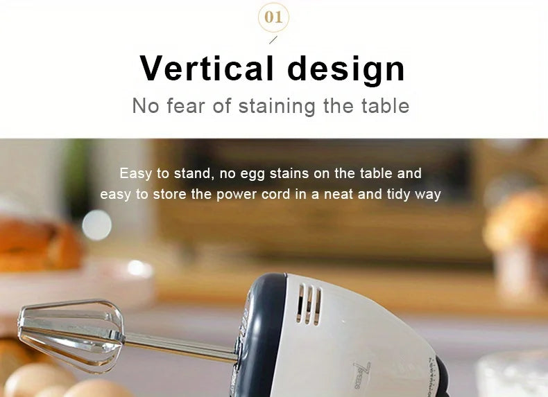 Electric Hand Mixer Kitchen Beater Spiral Whisk Stand Cake Baking Food Blender Egg Beater Cream Dough Hand Electric Mixer