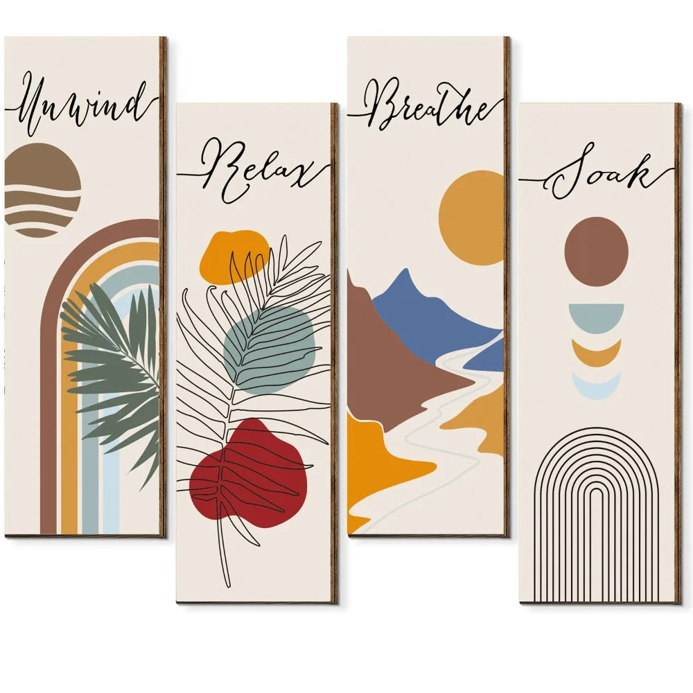 Inspirational Quotes Bohemian Abstract Hanging Sign Wall-mounting Artistic Wooden Wall Hanging Plate Handmade Decorative Panel