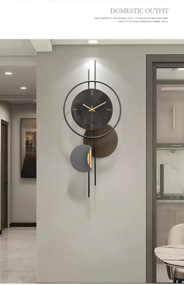 Wooden Grille Decorative Wall Clock, TV Background, New, 2024