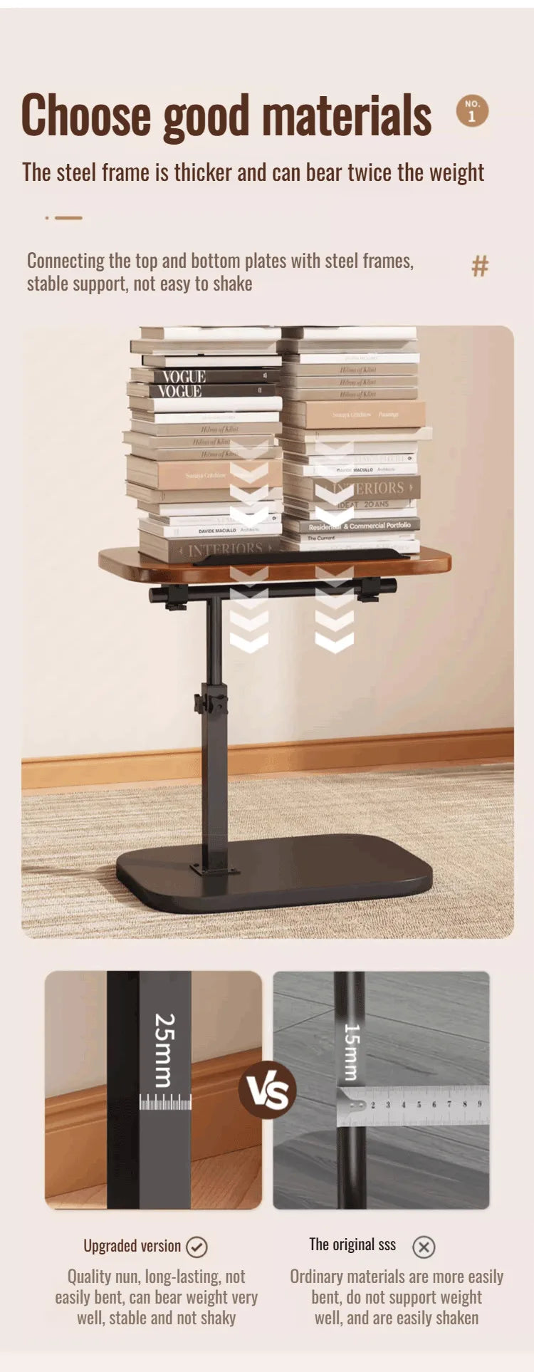 Dormitory Bedside Table Household foldable Mobile Lift Computer Desk Portable livingroom side table Bedroom Lazy Laptop Desk