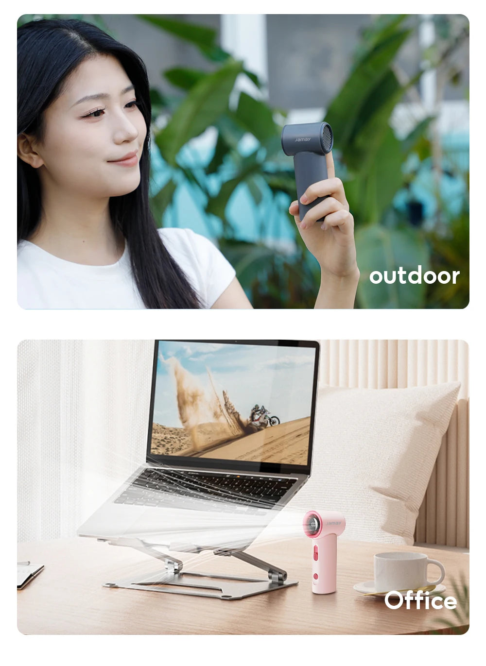 2025 Summer Portable USB Charged Mini Fan LCD Screen Handheld Turbo Fan 100 Gears Adjustable Wind Speeds Portable Desktop Fan