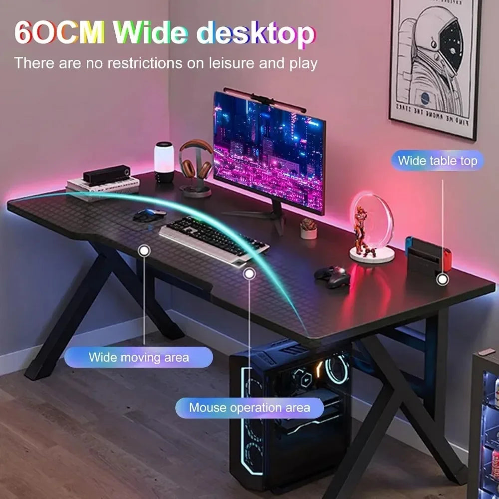 Esports Gaming Table Modern Luxury Iron Computer Desks Large Capacity Stable Structure Computer Table Simple Bedroom Office Desk