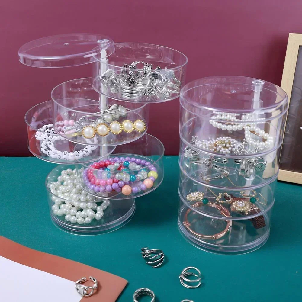 Jewelry Storage Box Multilayer Organizer Storage Rack Bracelet Earrings Nail Storage Plastic Storage Box Display Rack with Cover