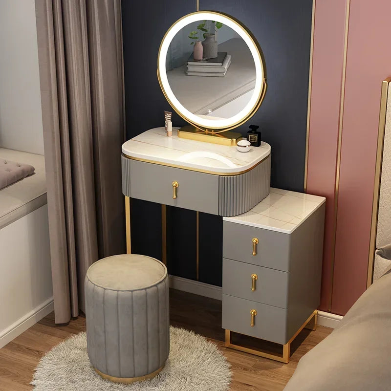 Simple Elegant Vanity Table Luxury Vintage Modern Storage Vanity Table Nordic Classic Table Coiffeuse Maquillage Furniture