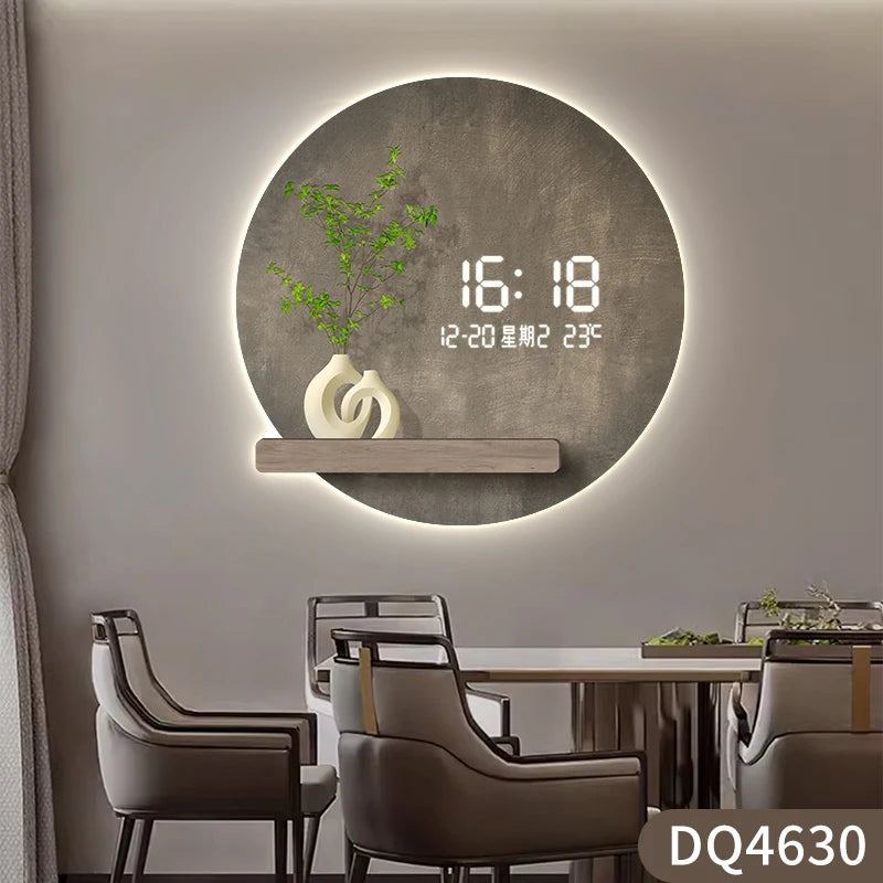 Digital Art Mural Wall Clocks Luxury Mechanism Alarm Korean Kitchen Wooden Wall Watch Reloj De Pared Living Room Decoration
