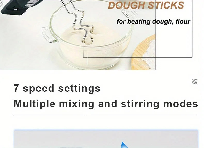 Electric Hand Mixer Kitchen Beater Spiral Whisk Stand Cake Baking Food Blender Egg Beater Cream Dough Hand Electric Mixer