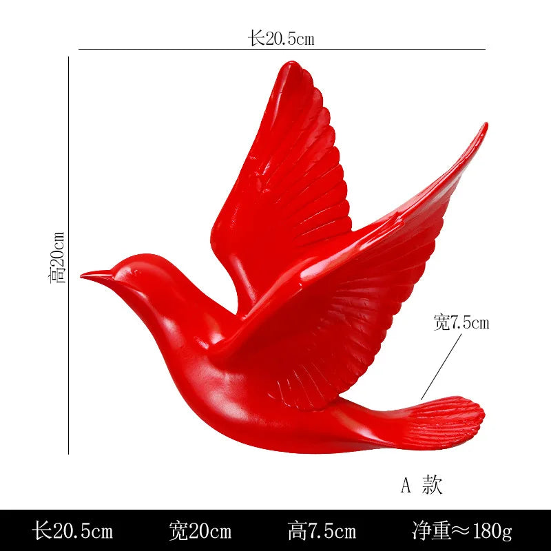 Bird Wall Hanging European Three-dimensional Creative Living Room Entrance Background Wall Decoration Wall Hanging