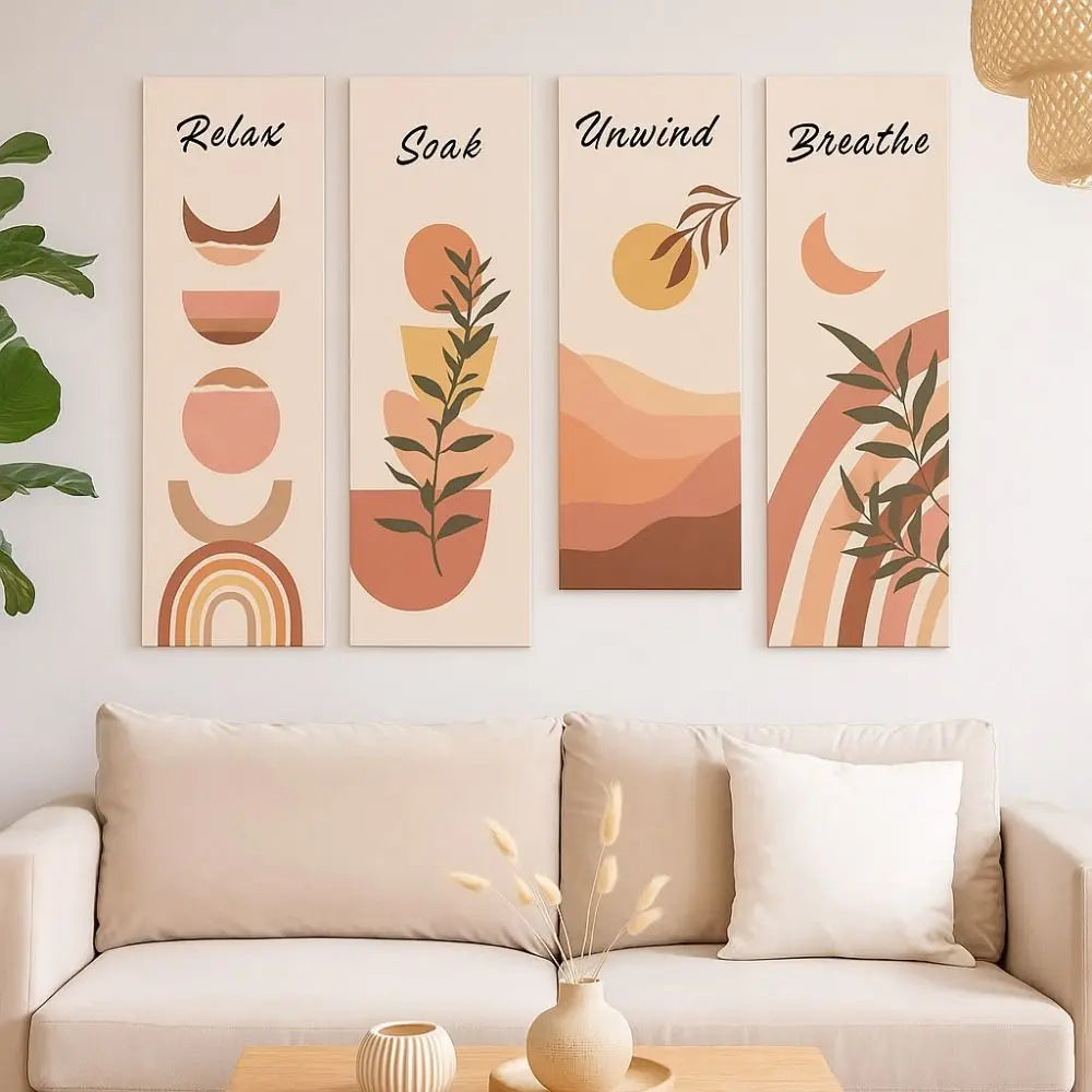 Inspirational Quotes Bohemian Abstract Hanging Sign Wall-mounting Artistic Wooden Wall Hanging Plate Handmade Decorative Panel