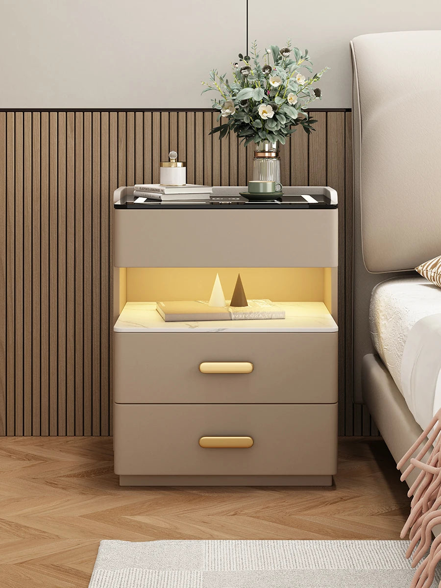Unique Trendy Bedside Table Nordic Storage Simple Organizer Smart Cheap Bedroom Luxury Console Mesa De Cabeceira Hotel Furniture