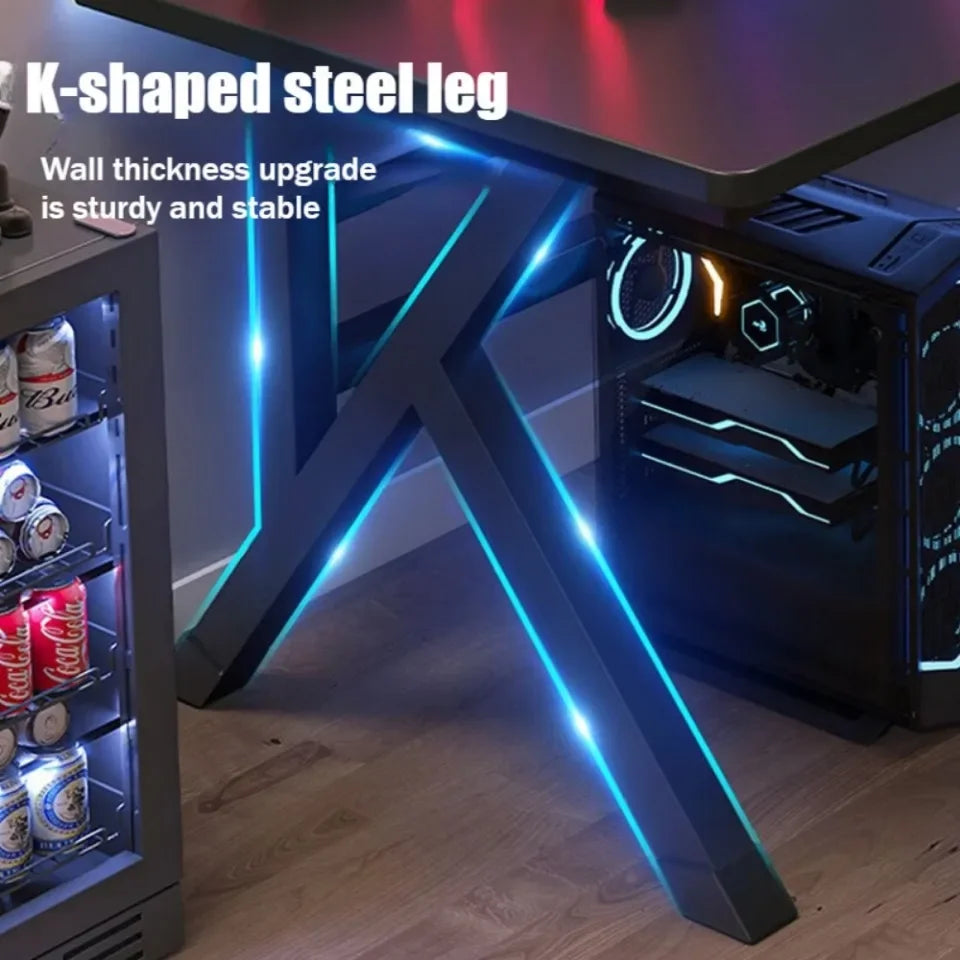 Esports Gaming Table Modern Luxury Iron Computer Desks Large Capacity Stable Structure Computer Table Simple Bedroom Office Desk