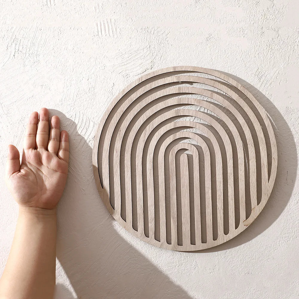 Carved Wood Hollowed-out Solid Wood Decals European Wooden Background Wall Decorative Home Art Pendant Aesthetic Room Decor