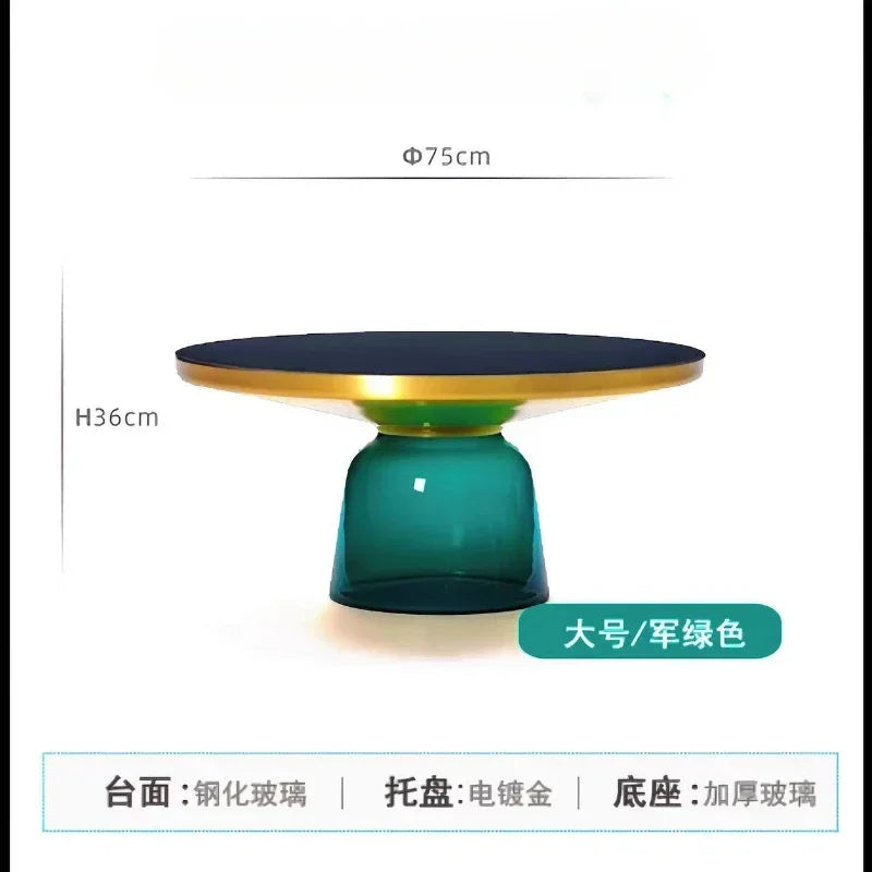 German Design Living Room Bedside Table, Sofa Side Table, Coffee Table, Indoor Round Glass, Nordic Light Luxury Coffee Table