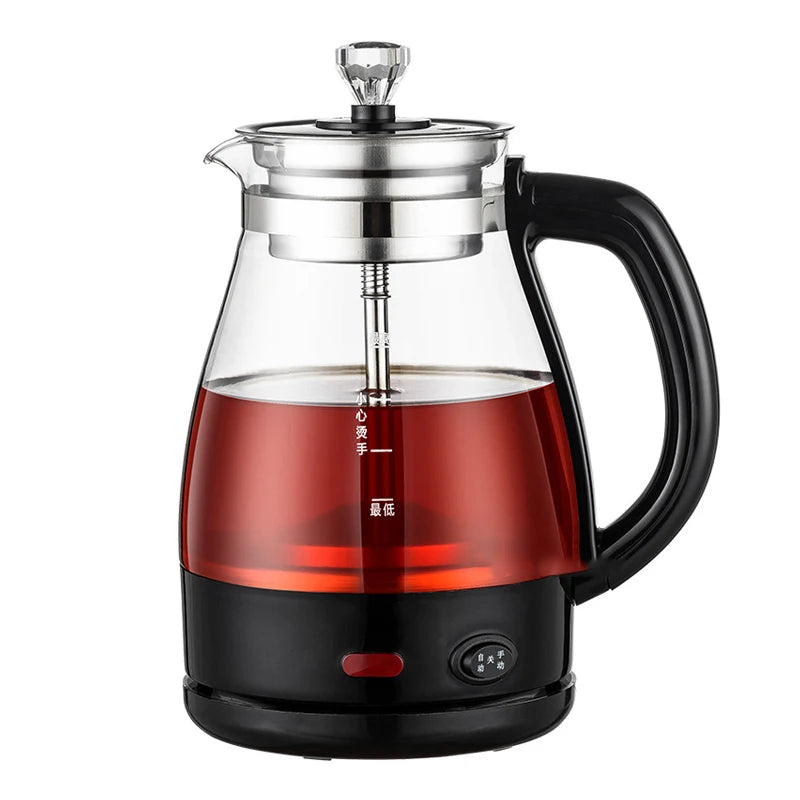 Electric Kettle Coffee Tea Maker Brewer Black Pu 'er Glass Kettles Steam Teapot Automatic Health Tea Infuser Pot Boiling Set 1L